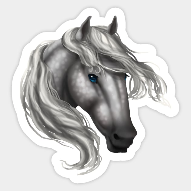 Horse Head - Dapple Blue Eyes Sticker by FalconArt